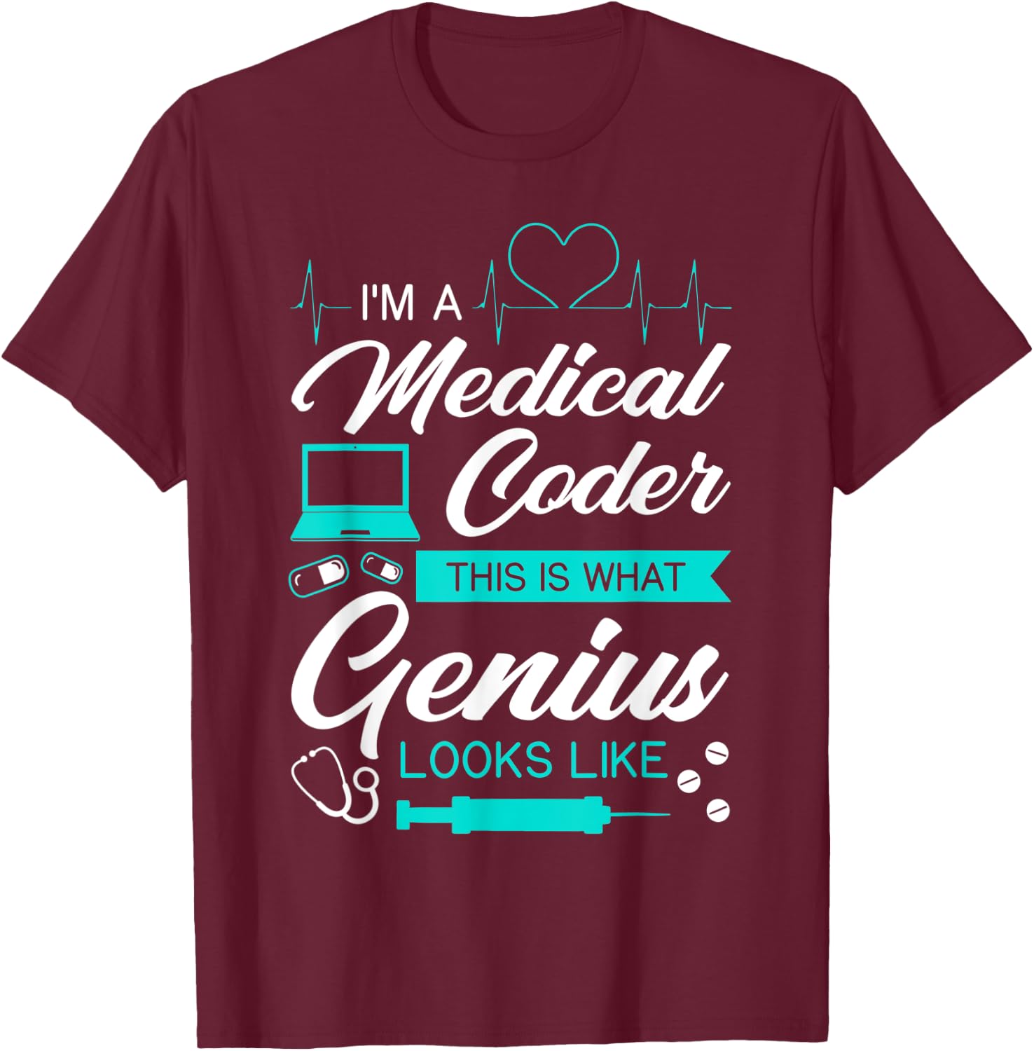 Medical Coder Certified Coding Specialist Nosologist Job T-Shirt - T-Shirt | Maroon