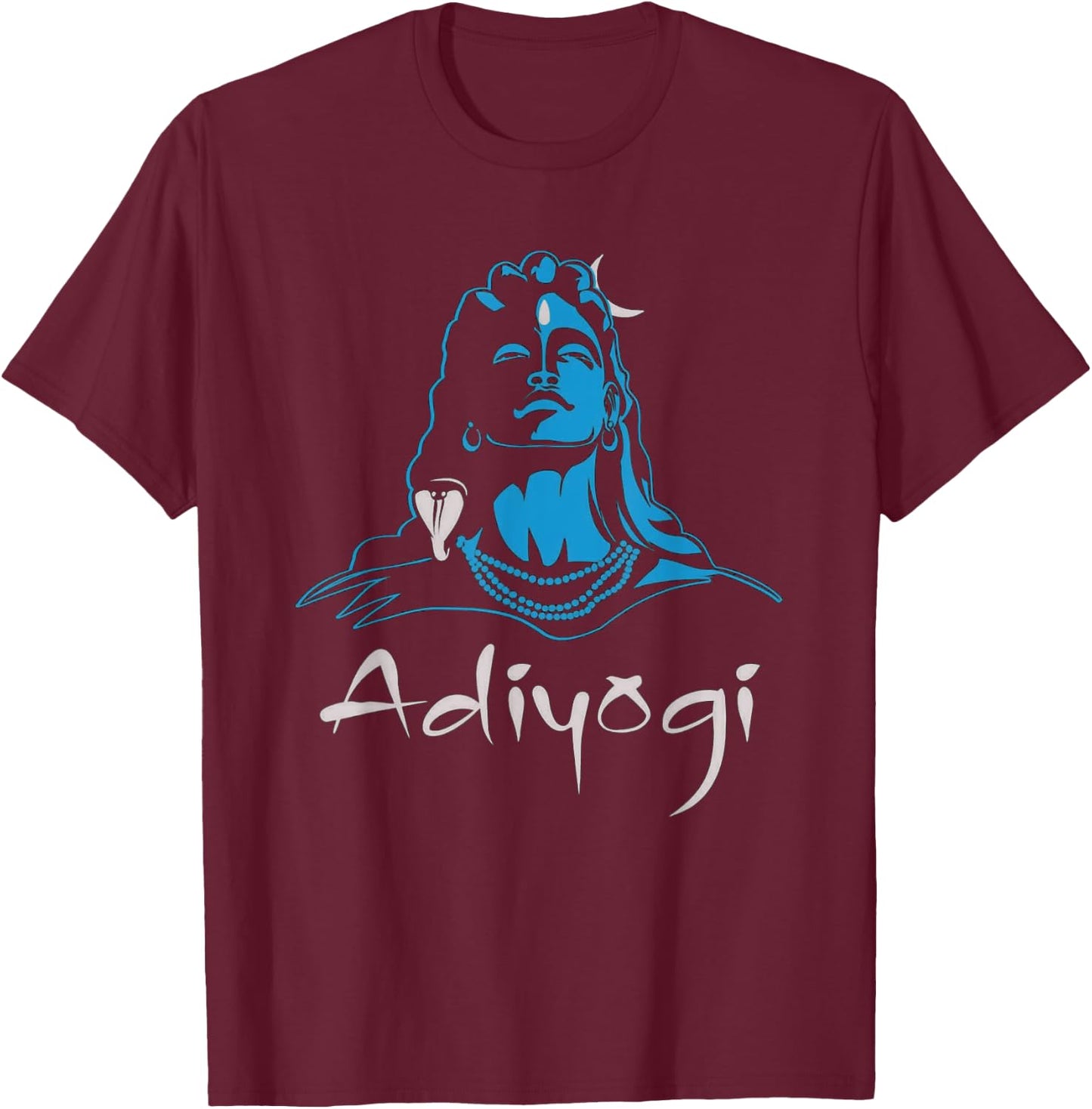 Lord Shiva Hindu God Adiyogi Yoga Meditation Design T-Shirt - T-Shirt | Maroon