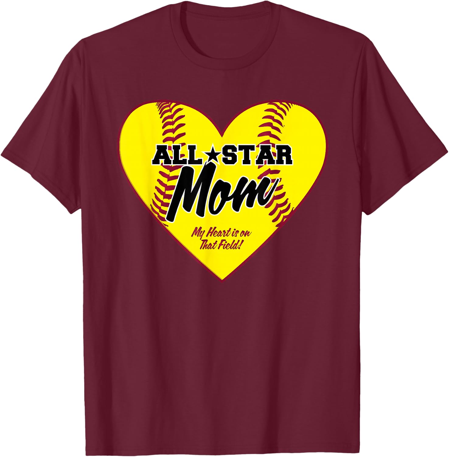 All-Star Softball Mom T-Shirt - T-Shirt | Maroon