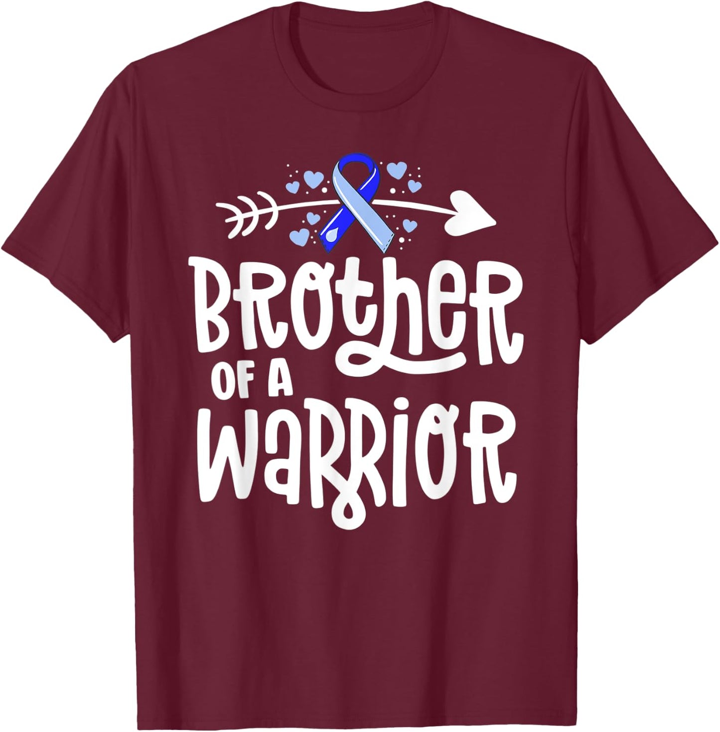 Brother Of A Warrior Hydrocephalus Awareness Family Support T-Shirt - T-Shirt | Maroon