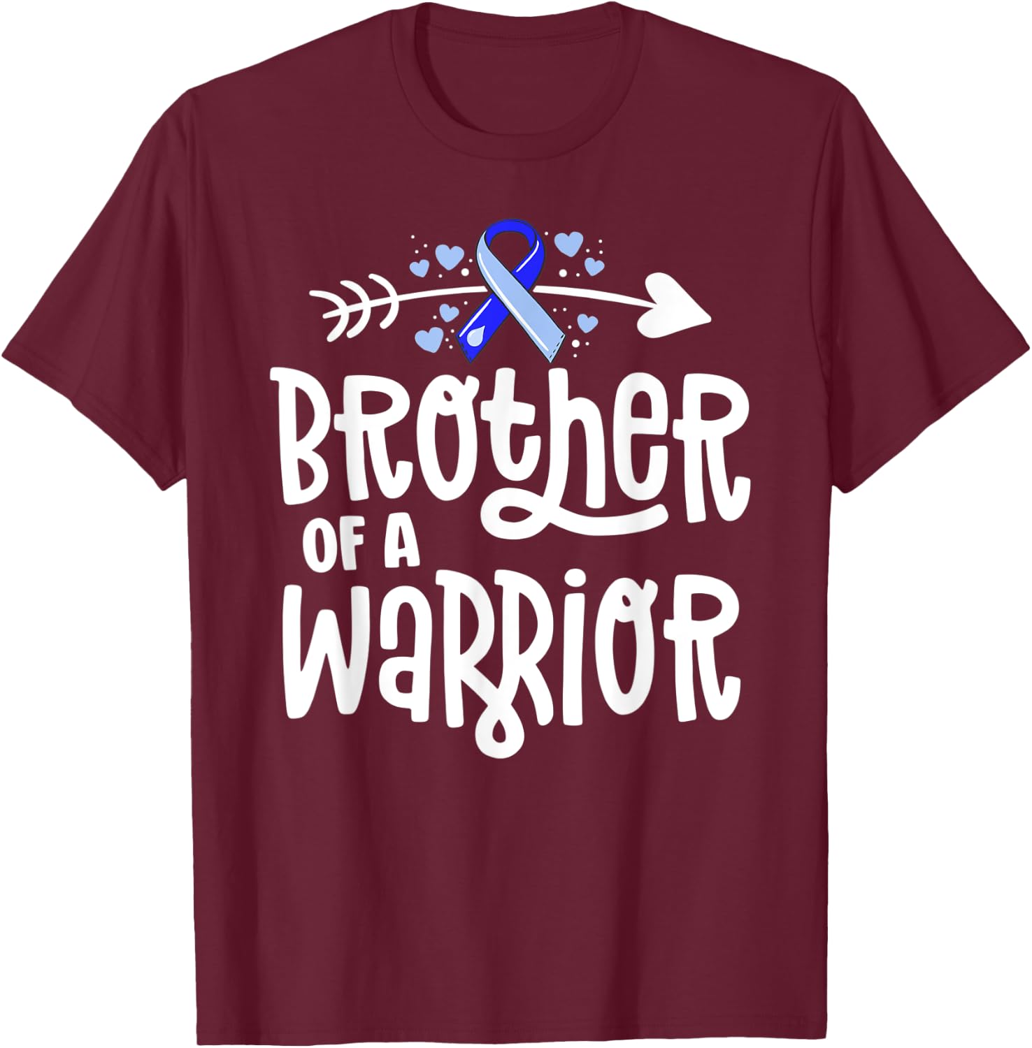 Brother Of A Warrior Hydrocephalus Awareness Family Support T-Shirt - T-Shirt | Maroon
