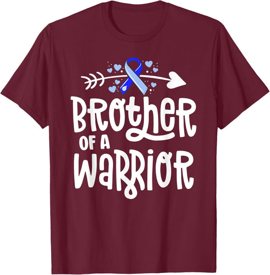 Brother Of A Warrior Hydrocephalus Awareness Family Support T-Shirt - T-Shirt | Maroon