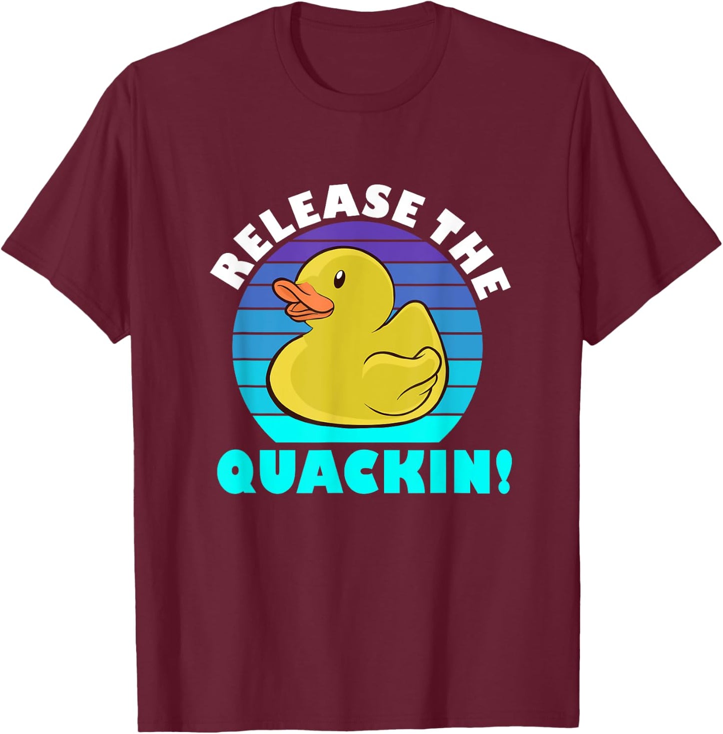 Release the Quacking! Funny Yellow Rubber Ducks Design T-Shirt - T-Shirt | Maroon
