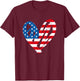 4th July Partiotic Heart Independence Day | & T-Shirt - T-Shirt | Maroon