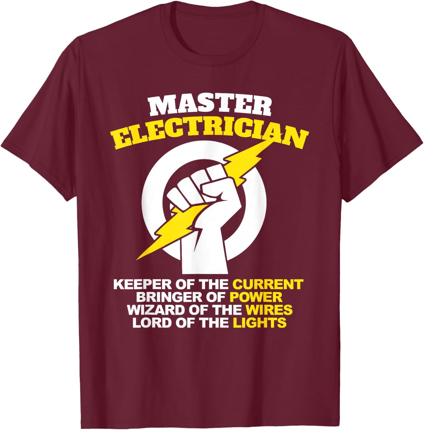 Funny Master Electrician T-Shirt - T-Shirt | Maroon