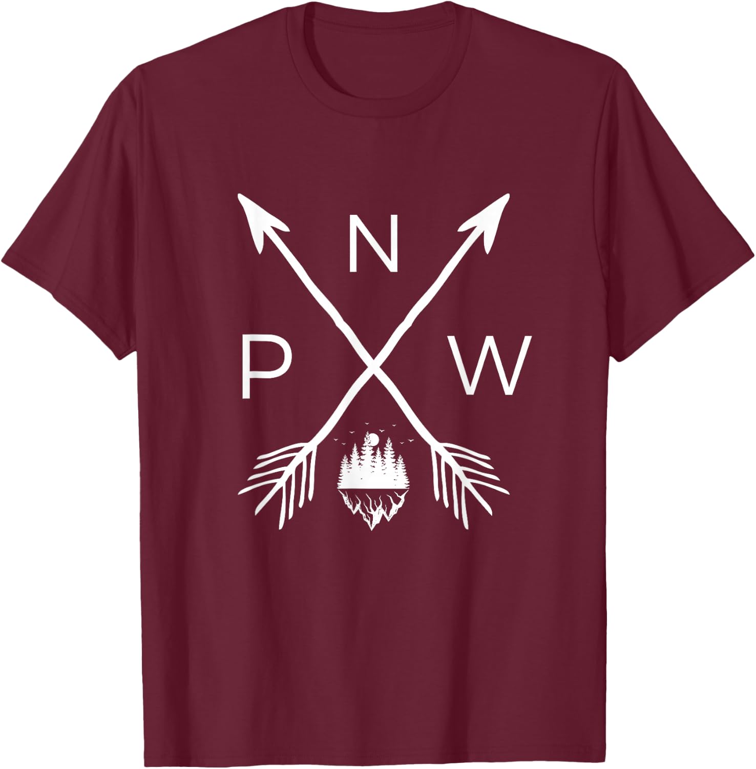 PNW Pacific Northwest | Cool PNW Men Women T-Shirt - T-Shirt | Maroon