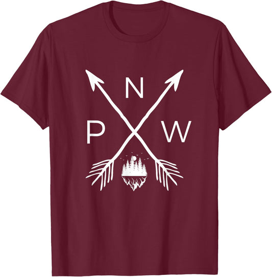 PNW Pacific Northwest | Cool PNW Men Women T-Shirt - T-Shirt | Maroon