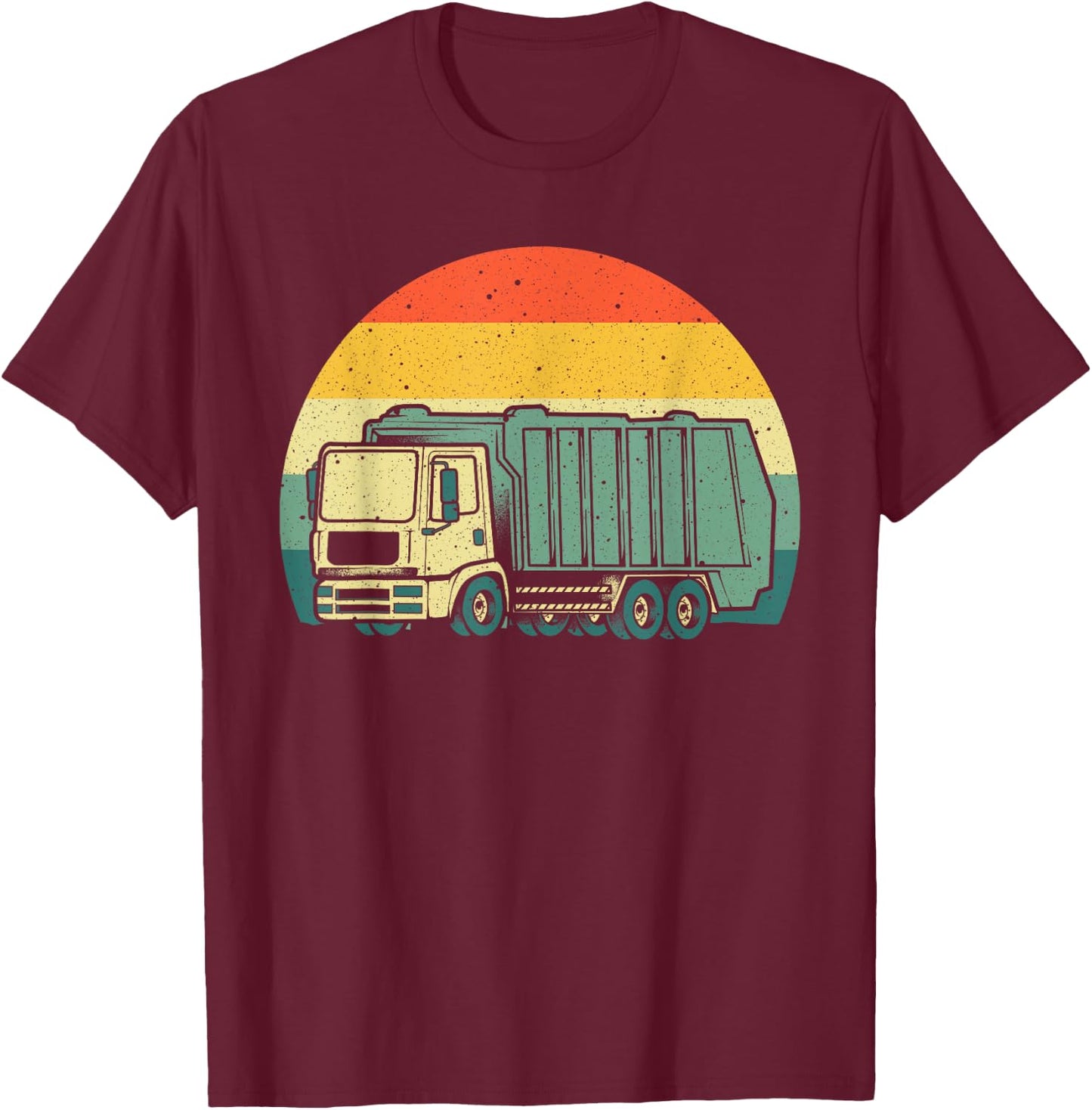 Funny Garbage Truck Design For Kids Men Women Trash Truck T-Shirt - T-Shirt | Maroon