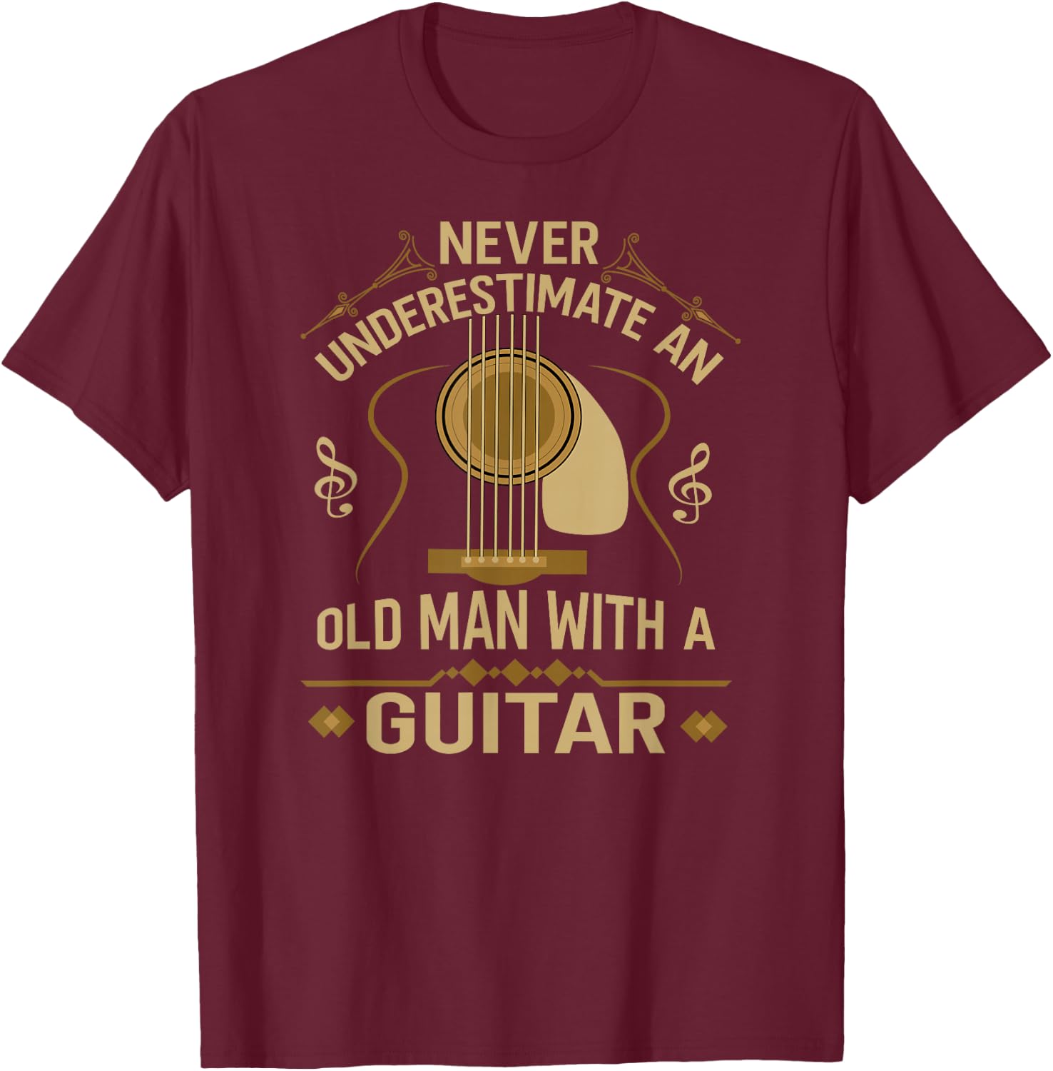 Never Underestimate an Old Man with a T-Shirt - T-Shirt | Maroon