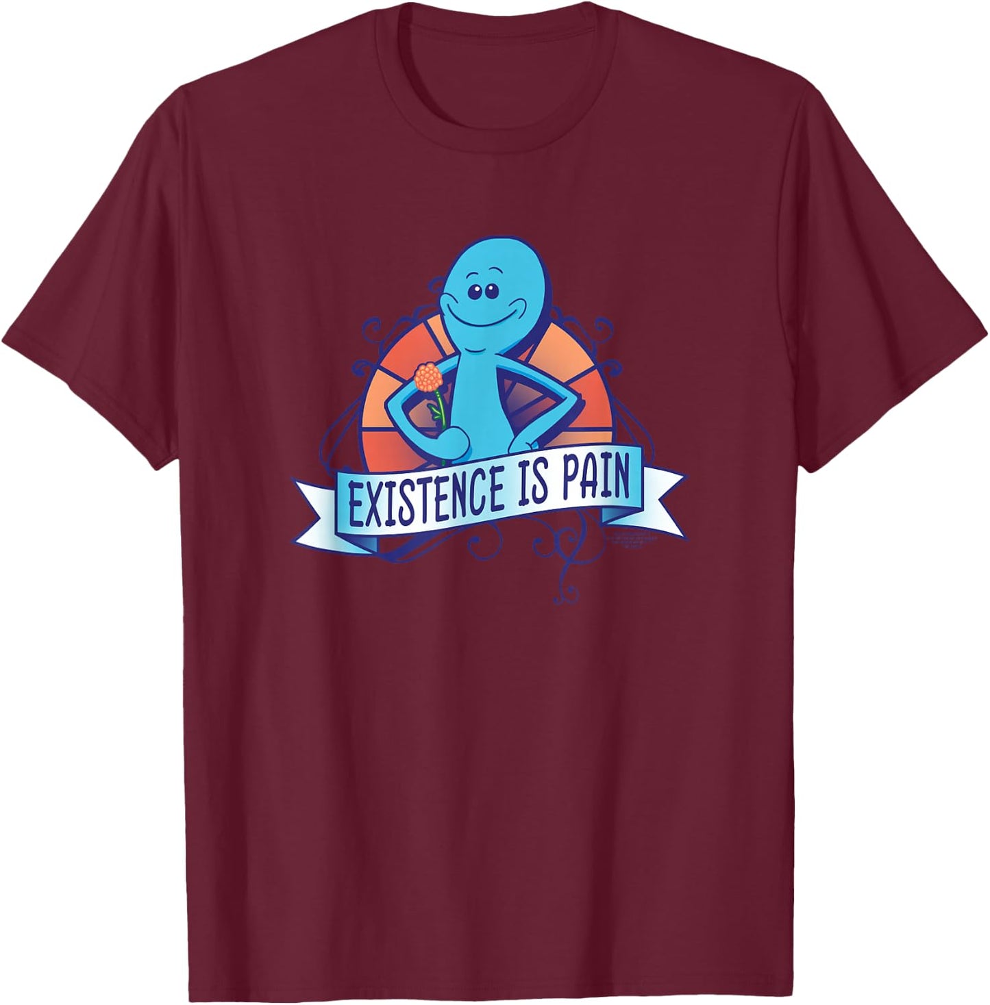 Rick and Morty Existence is Pain T-Shirt - T-Shirt | Maroon