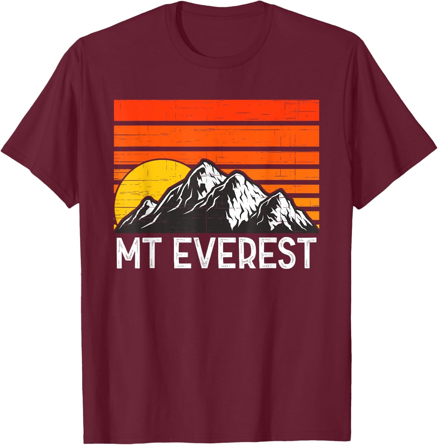 Mount Everest Retro Vintage Mountain T-Shirt - T-Shirt | Maroon