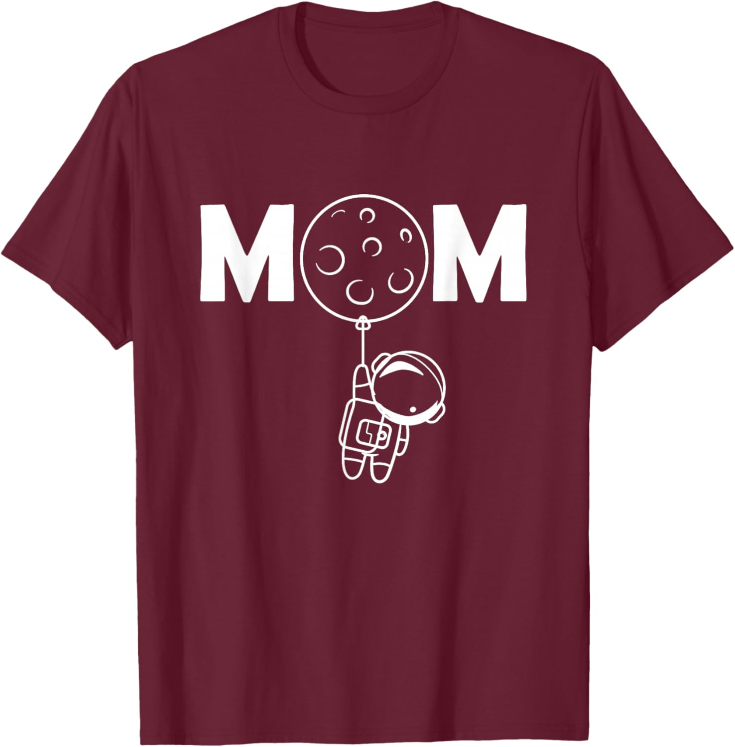 Mom Space Theme T-Shirt - T-Shirt | Maroon