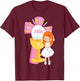 Redhead Girl First Communion 2026 Pink Cross Chalice Rosary T-Shirt - T-Shirt | Maroon