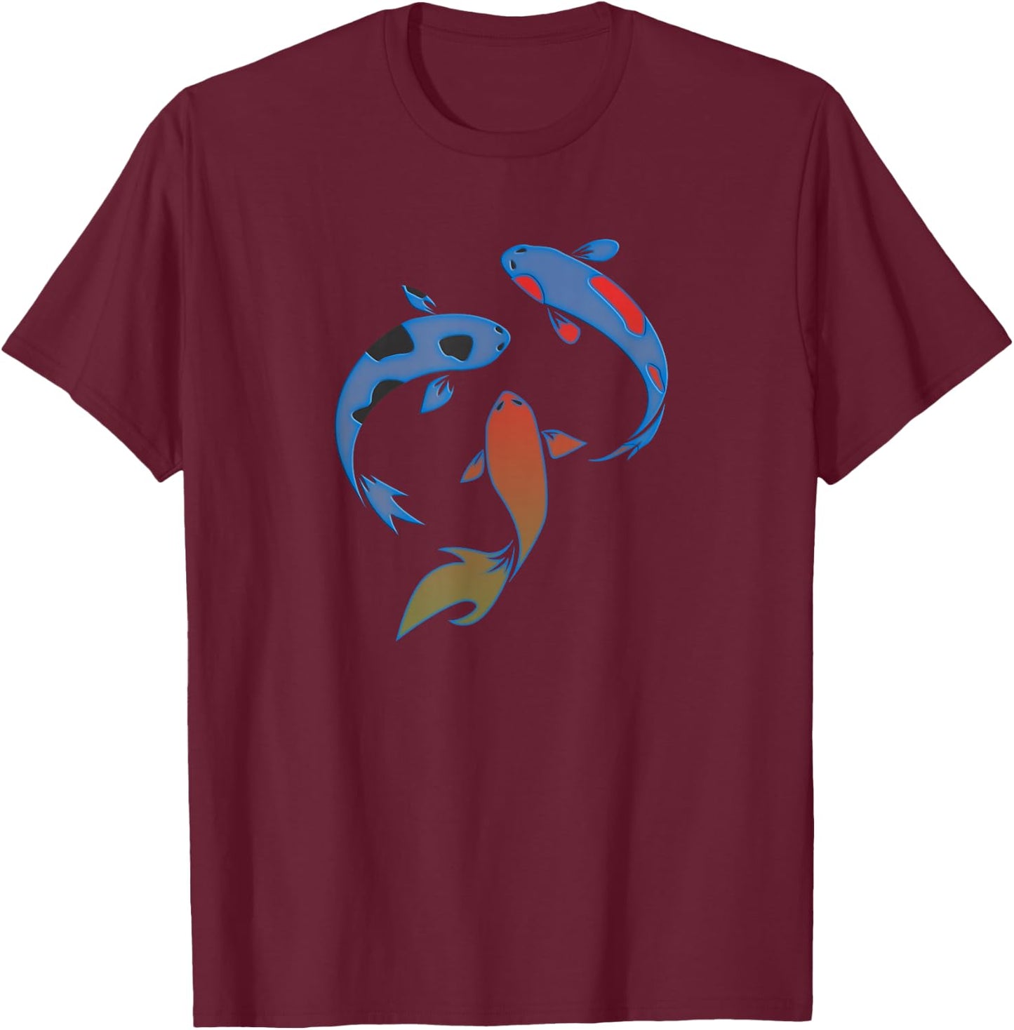 Multicolor Koi Fish | Koi Lover T-Shirt - T-Shirt | Maroon