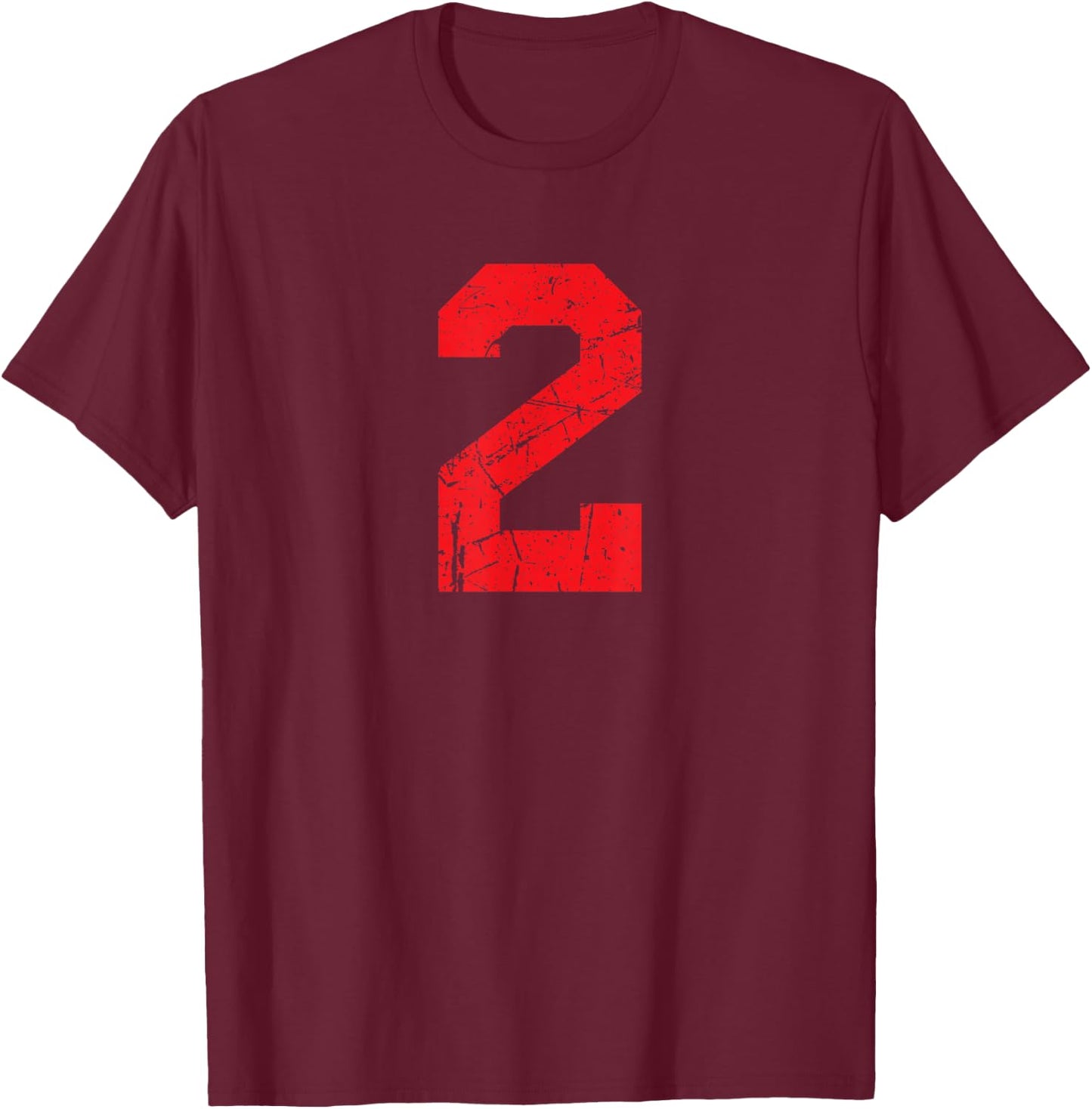 Not No. 2 Sport Red Varsity Number T-Shirt - T-Shirt | Maroon