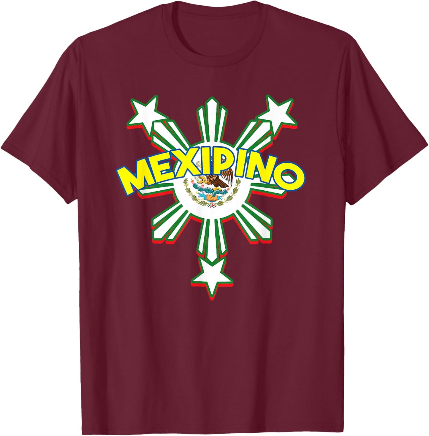 Philippines Mexico Filipino Proud Flag Mexipino Mixed DNA T-Shirt - T-Shirt | Maroon