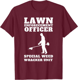 Funny Lawn Care officer weed whacker unit Men's T-Shirt - T-Shirt | Maroon