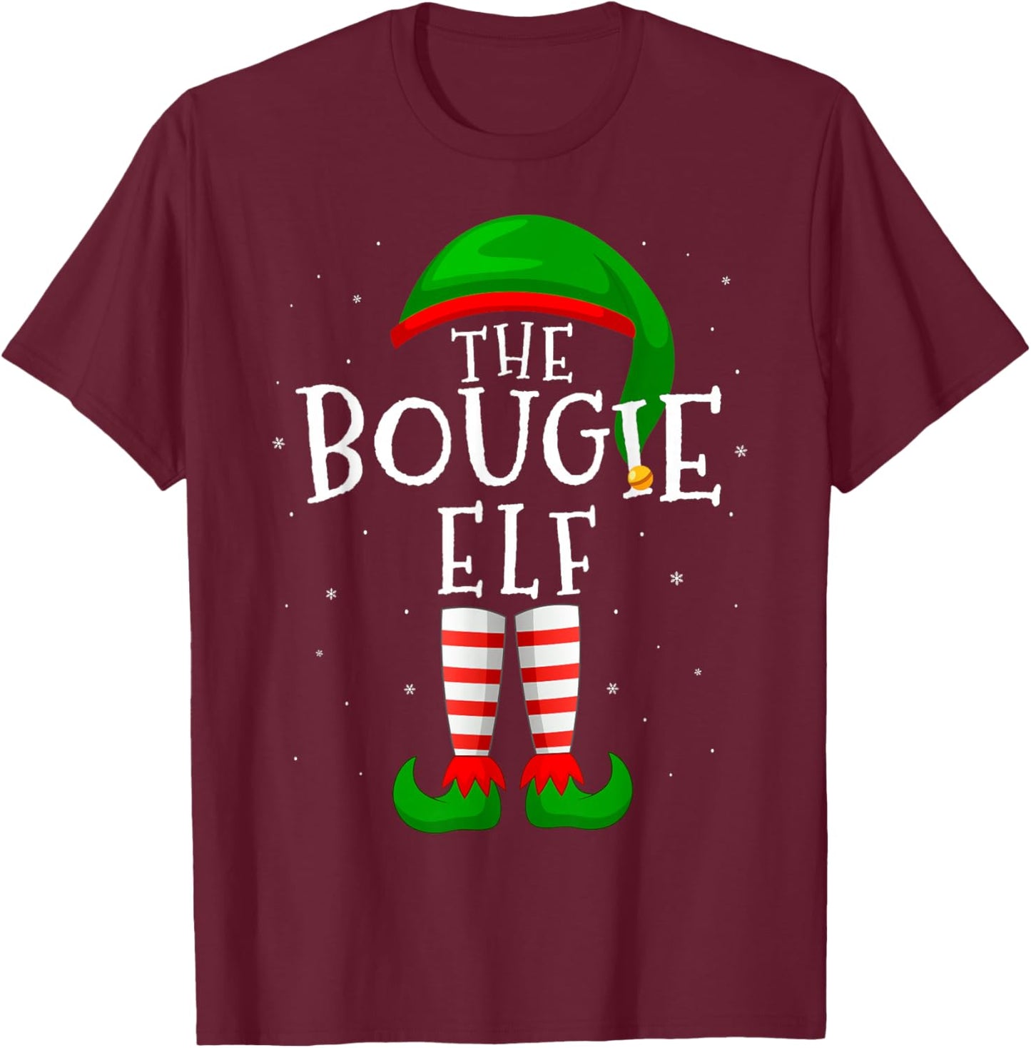 The Bougie Elf Funny Matching Family Group Christmas Gift T-Shirt - T-Shirt | Maroon