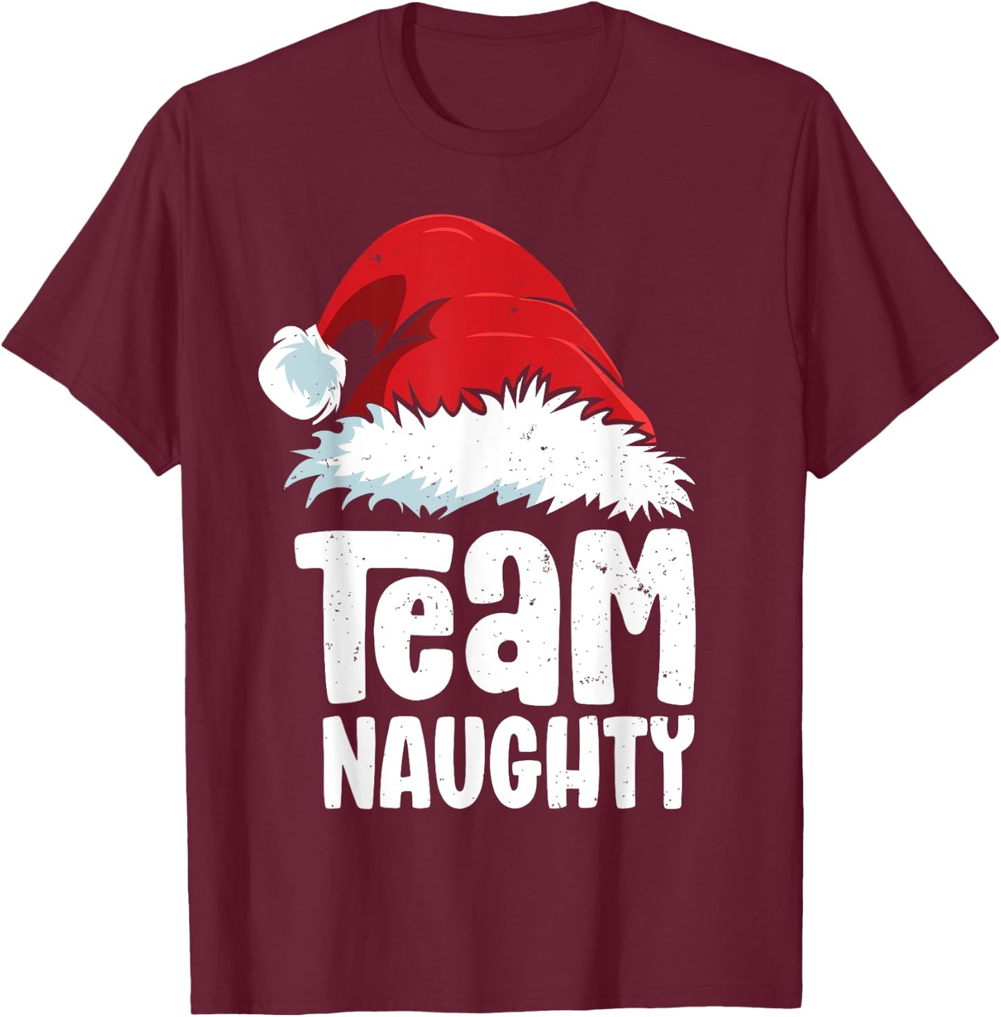 Team Naughty Shirt Kids Women Matching Christmas T-Shirt - T-Shirt | Maroon