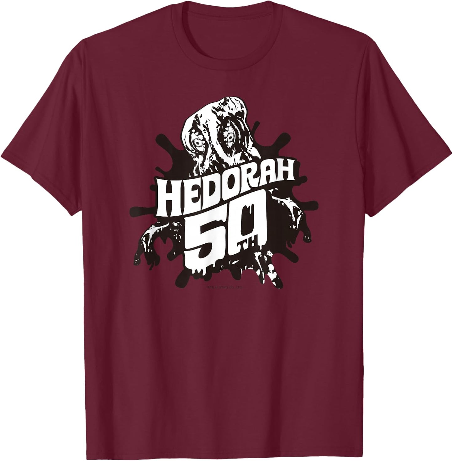 Godzilla Hedorah 50th Anniversary Black Line Art T-Shirt - T-Shirt | Maroon