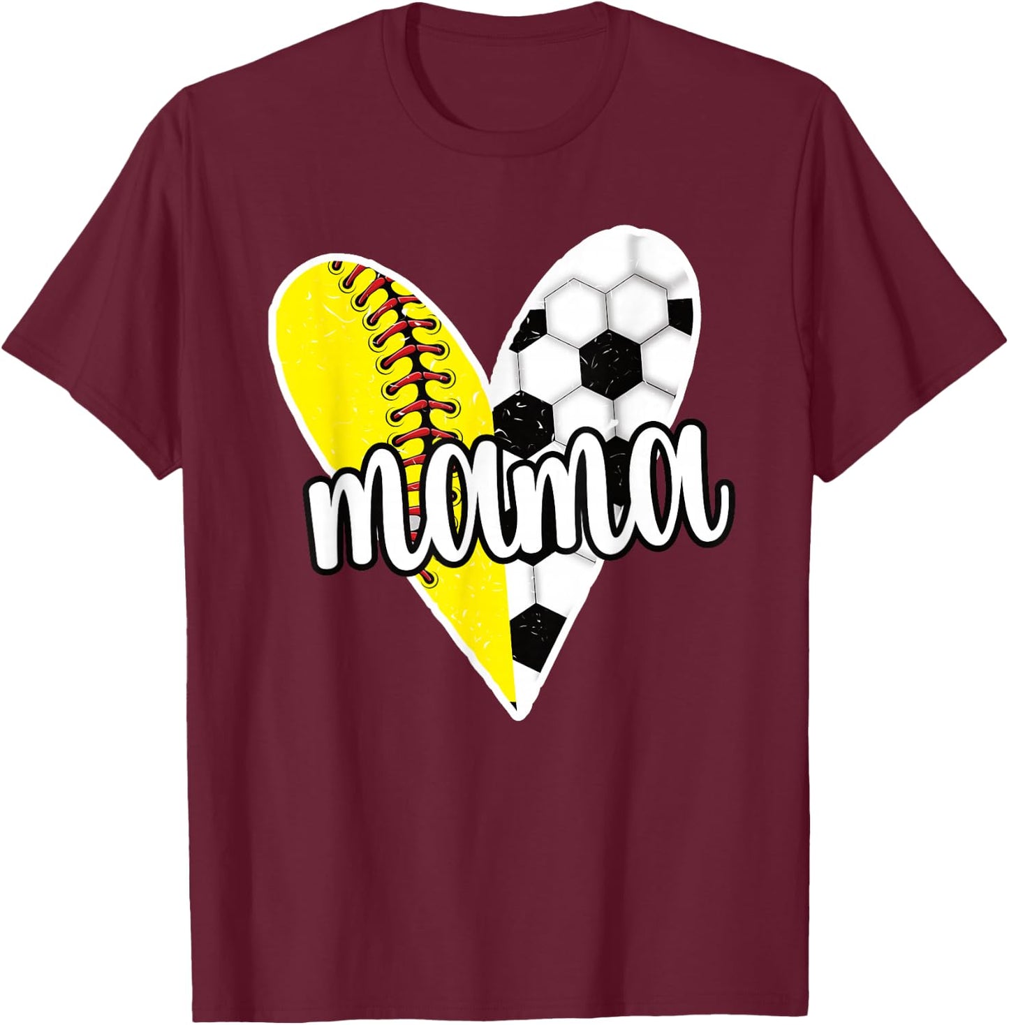 Baller Mama Proud Soccer Softball Player Ball Mom T-Shirt - T-Shirt | Maroon