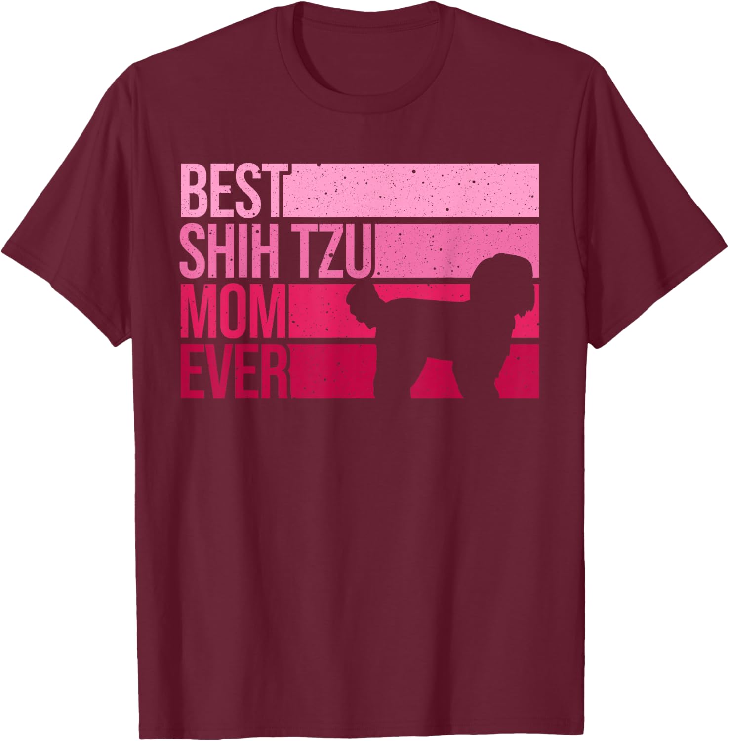Funny Shih Tzu Mom Art Girl Mother's Day Dog Lover T-Shirt - T-Shirt | Maroon