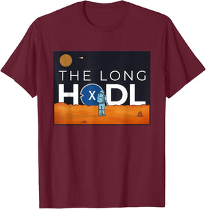 The Long Hodl, XDC To The Moon Crypto Gift Bear Market T-Shirt - T-Shirt | Maroon