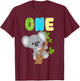 Koala Bear 1st Birthday 1 Year Old Birthday Boy Koalas Bday T-Shirt - T-Shirt | Maroon