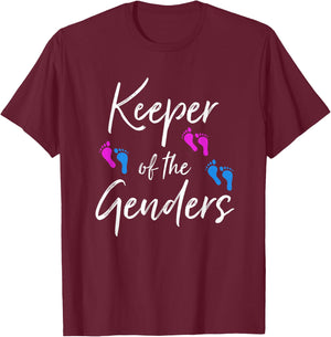 Keeper of the Genders Twin Gender Reveal Party for Twins T-Shirt - T-Shirt | Maroon