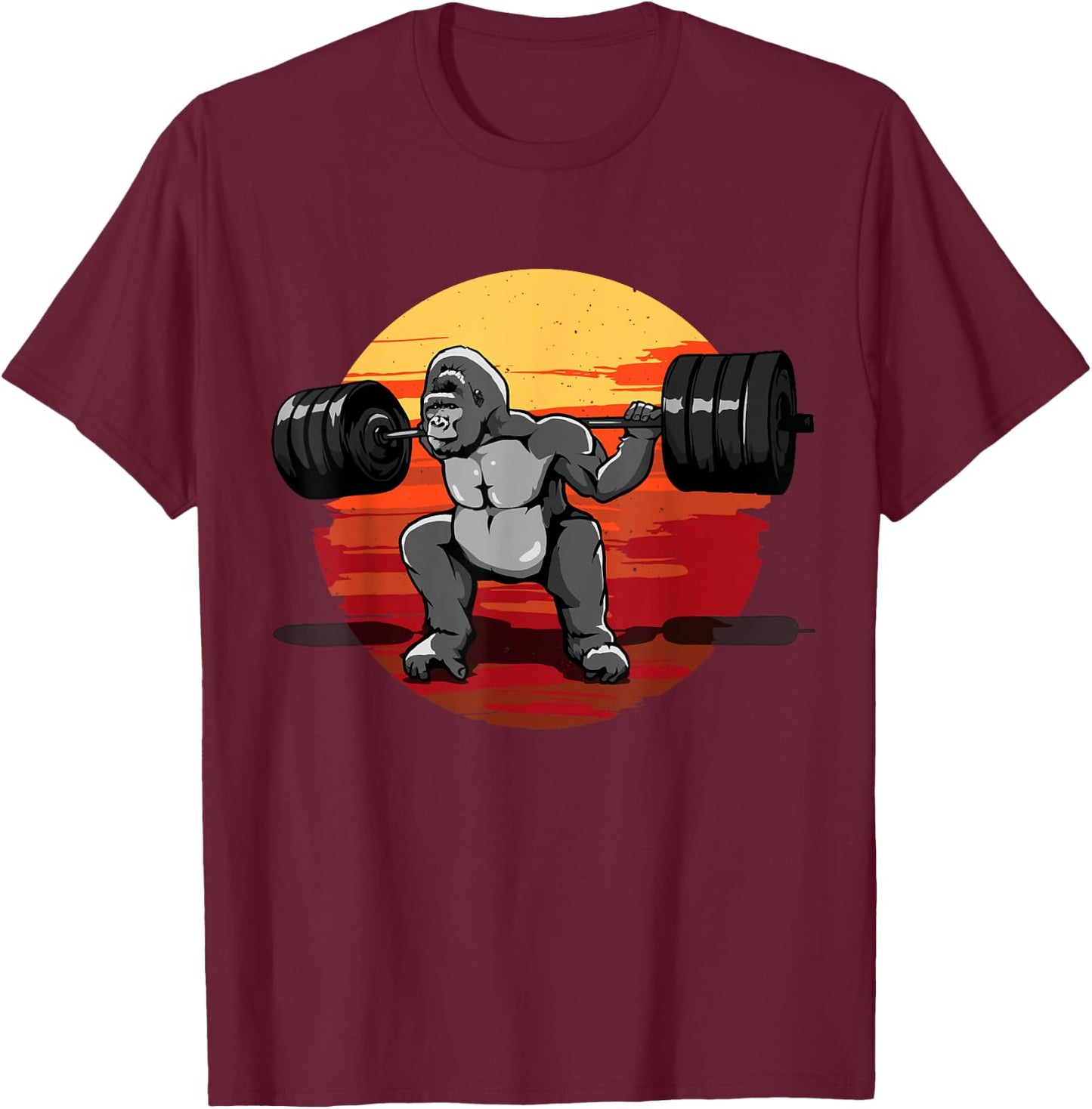 Deadlift Monkey T-Shirt - T-Shirt | Maroon
