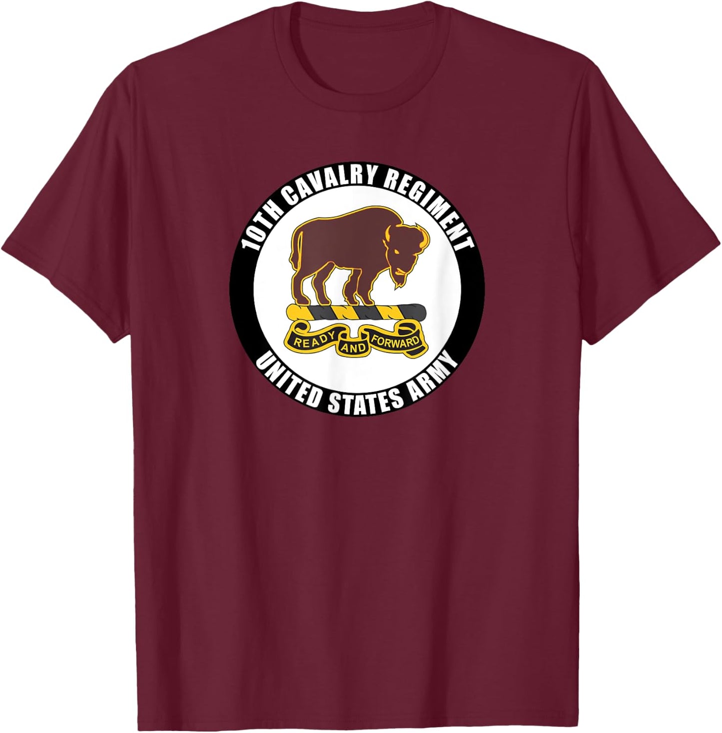 10th Cavalry Regiment United States Army Veteran Military T-Shirt - T-Shirt | Maroon