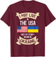 Ukrainian American Flag Love Support Ukrainians Ukraine T-Shirt - T-Shirt | Maroon