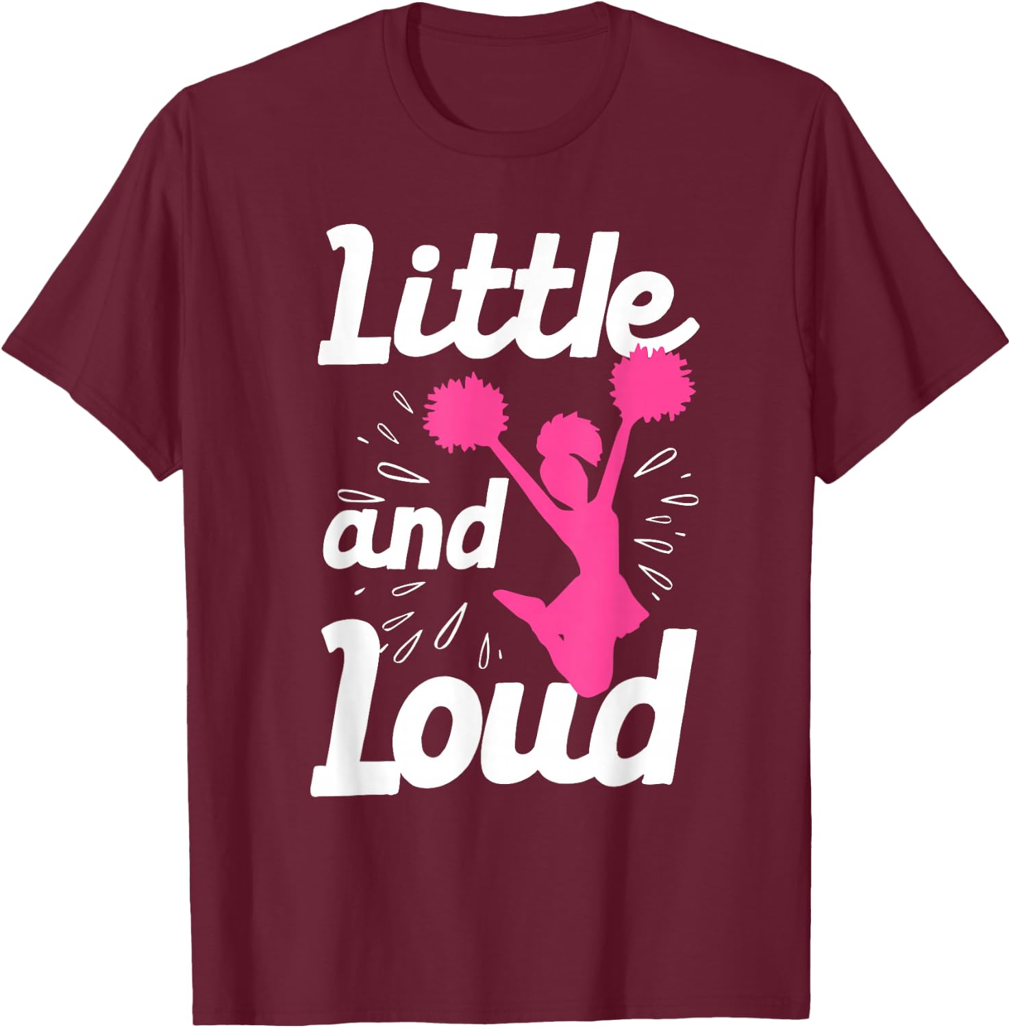 Cool Cheerleader Art Teens Girls Cheerleading Cheer Gymnast Small T-Shirt - T-Shirt | Maroon