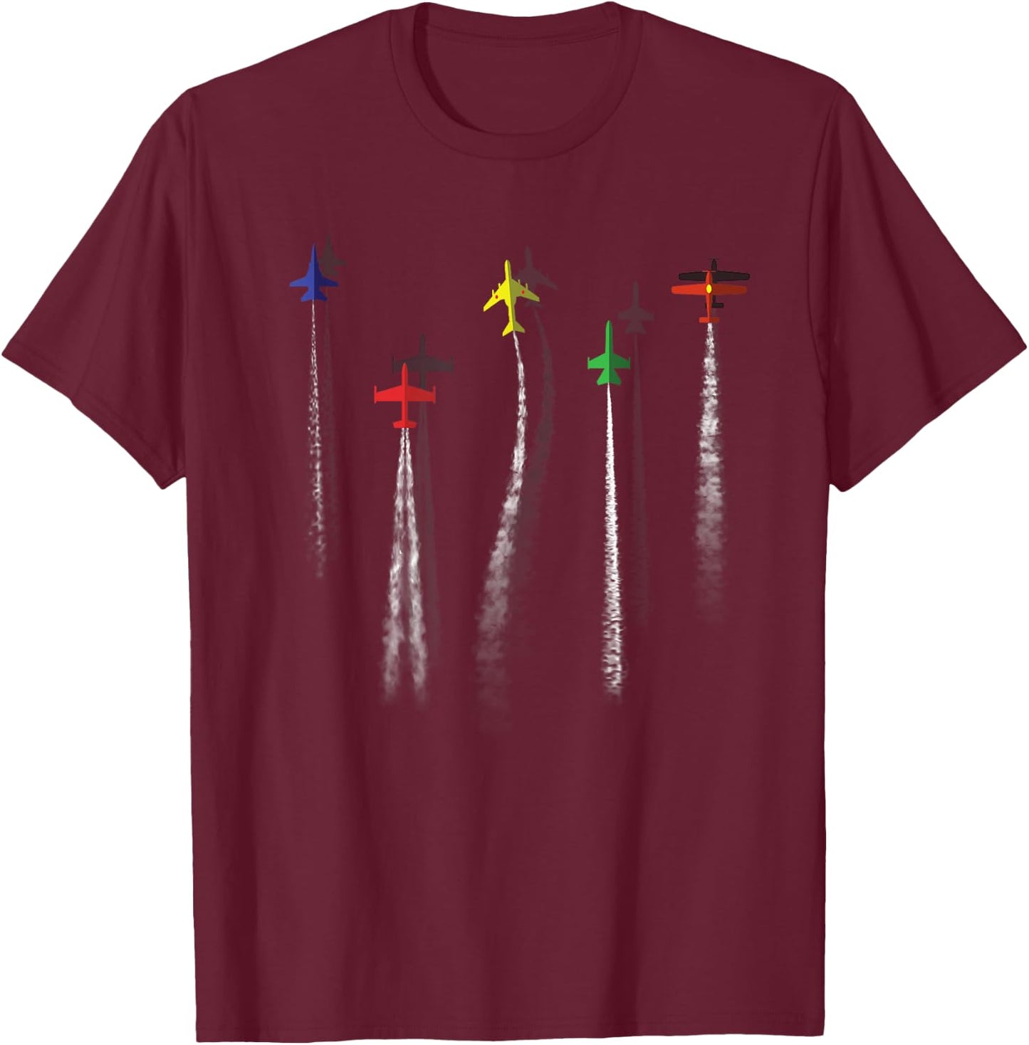 Airplane t shirt Airplanes Flying Low Airplane Jet Men Women T-Shirt - T-Shirt | Maroon