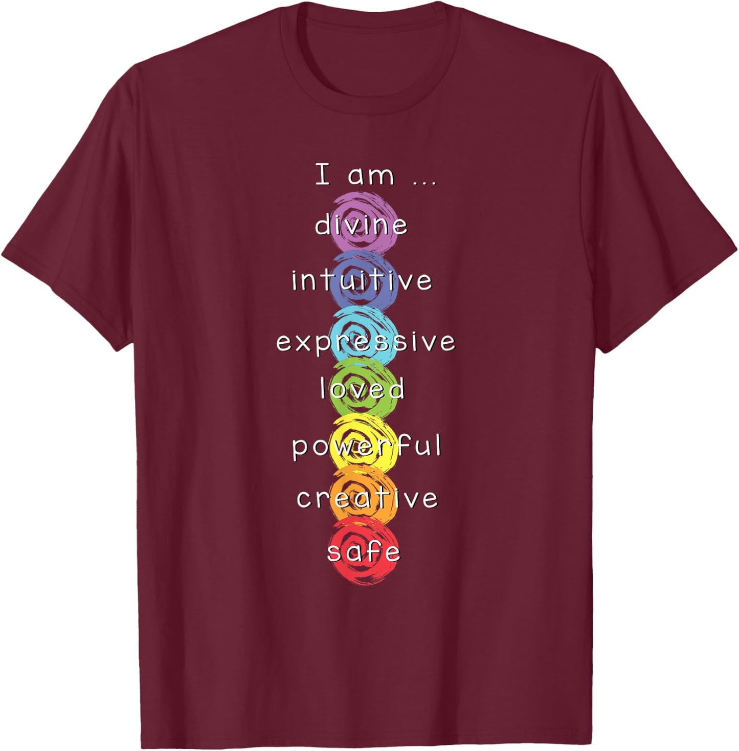 7 Chakras Namaste Meditation Yoga T-Shirt - T-Shirt | Maroon