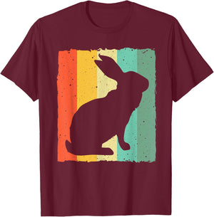 Funny Vintage Rabbit Designs For Kids Men Women Hare Pet T-Shirt - T-Shirt | Maroon