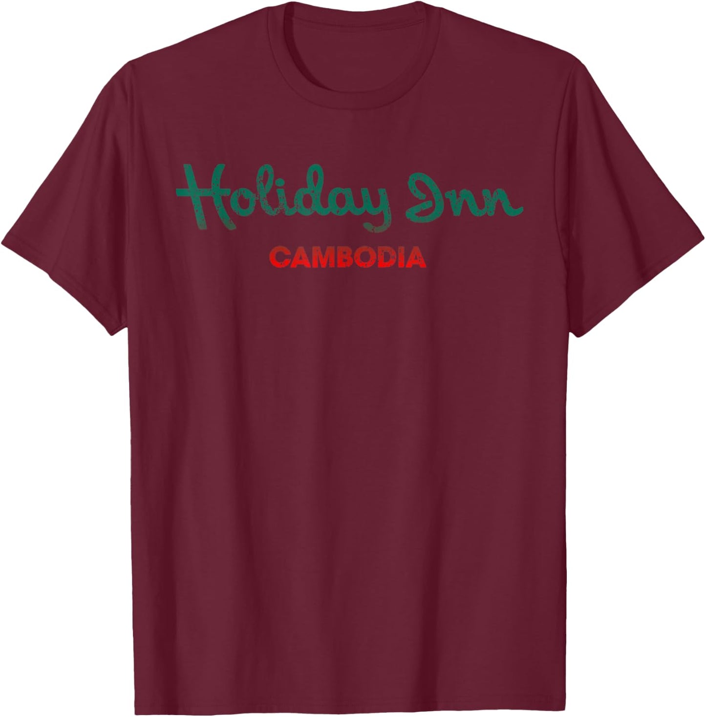 Vintage Holiday in Cambodia T-Shirt - T-Shirt | Maroon