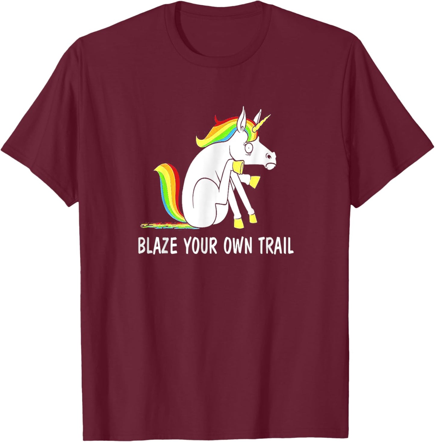 Blaze Your Own Trail Unicorn T-Shirt - T-Shirt | Maroon