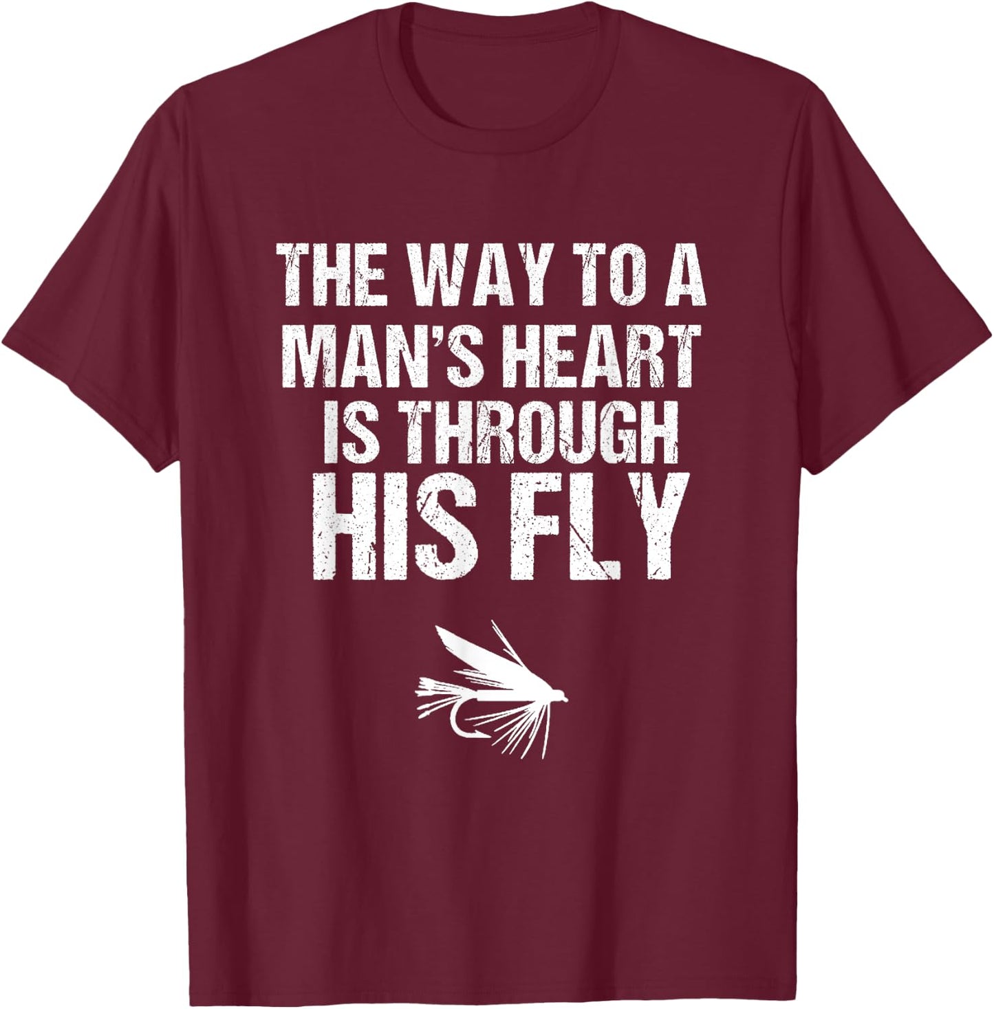 Funny Fly Fishing Gift | Funny Fly Fishing T-Shirt - T-Shirt | Maroon