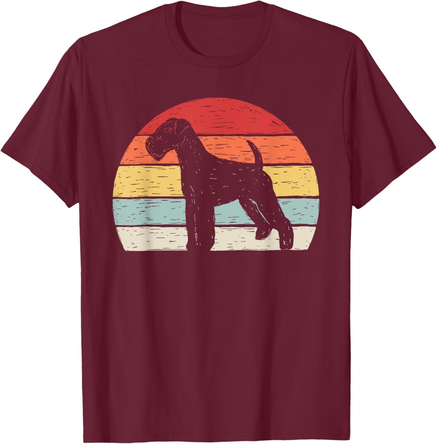 Vintage Retro Airedale Terrier Dog Breed T-Shirt - T-Shirt | Maroon