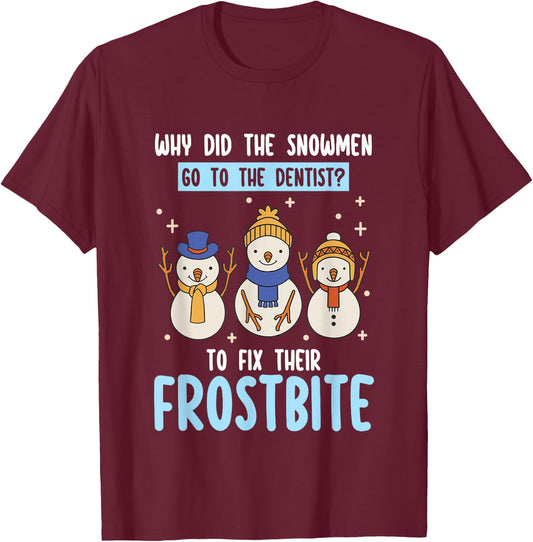Holiday Dental Office Xmas Dentistry Funny Christmas Dentist T-Shirt - T-Shirt | Maroon