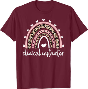 Clinical Instructor Rainbow Clinical Nurse Instructor T-Shirt - T-Shirt | Maroon
