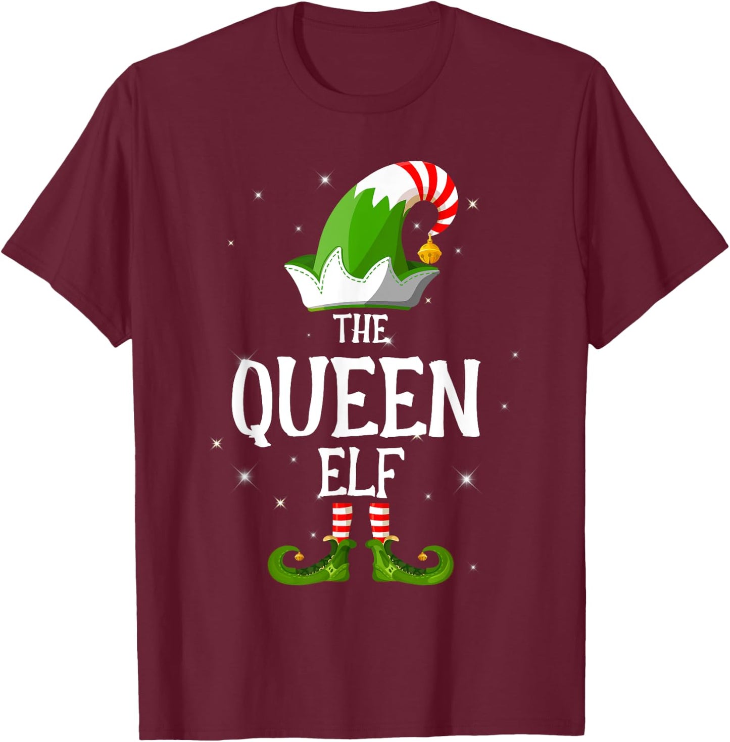 The Queen Elf Family Matching Group Christmas T-Shirt - T-Shirt | Maroon