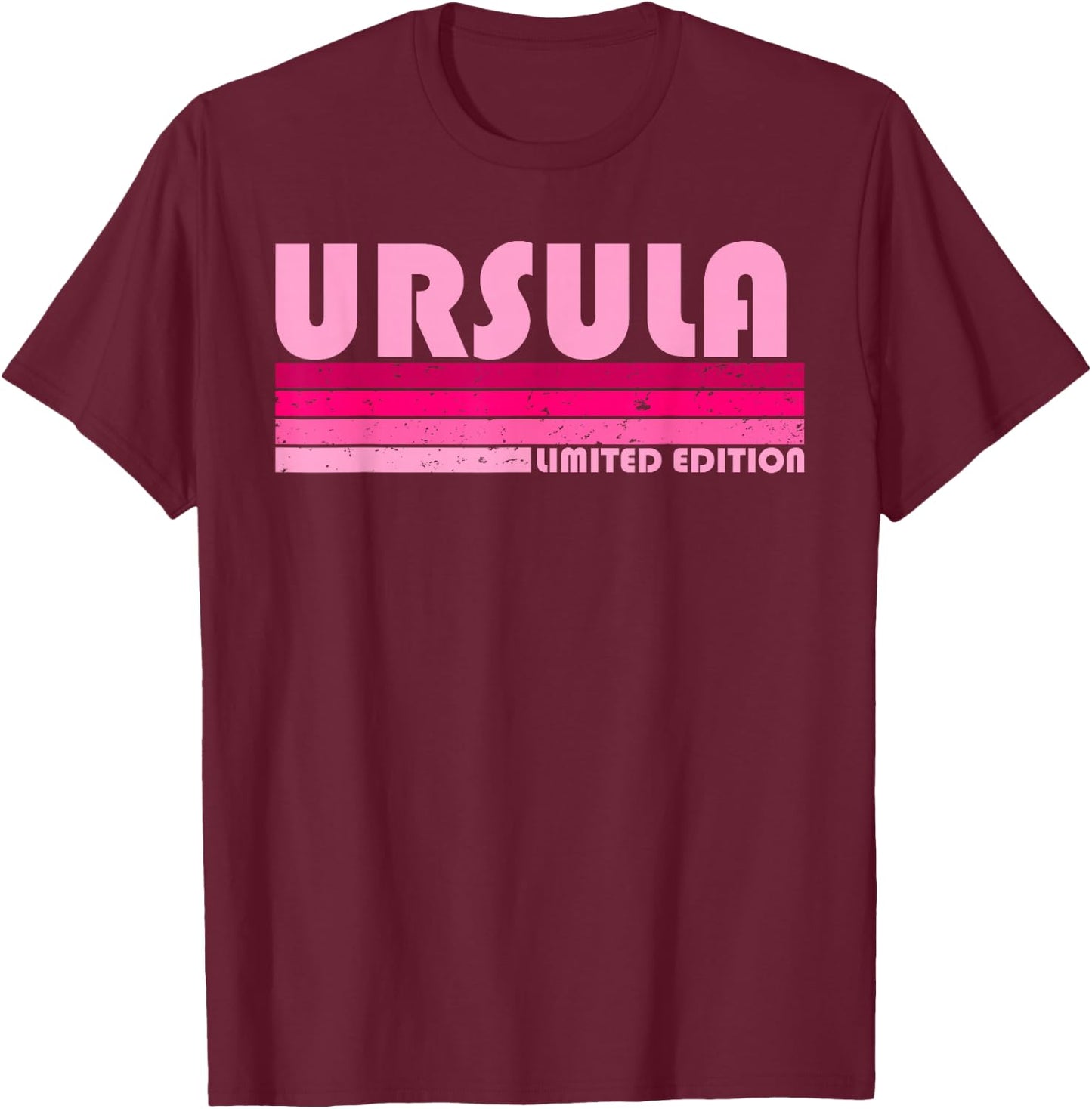 URSULA Name Personalized Retro Vintage 80s 90s Birthday T-Shirt - T-Shirt | Maroon