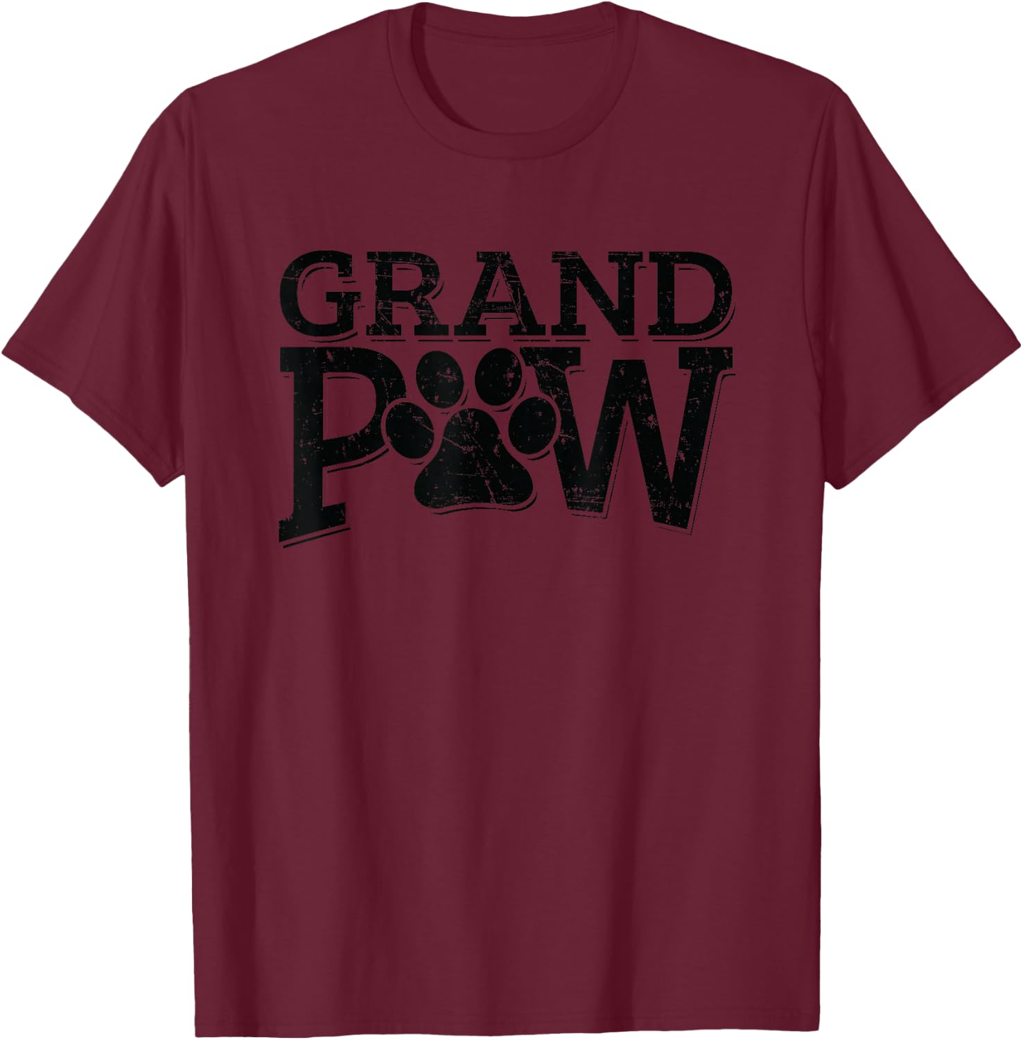 Grandpaw Dog Grandpa Shirts Grand Paw Gifts Men Dad Father T-Shirt - T-Shirt | Maroon