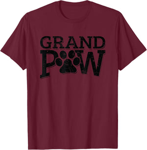 Grandpaw Dog Grandpa Shirts Grand Paw Gifts Men Dad Father T-Shirt - T-Shirt | Maroon