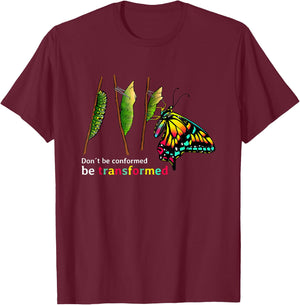 Caterpillar Cocoon Butterfly Design for Butterfly Lover T-Shirt - T-Shirt | Maroon