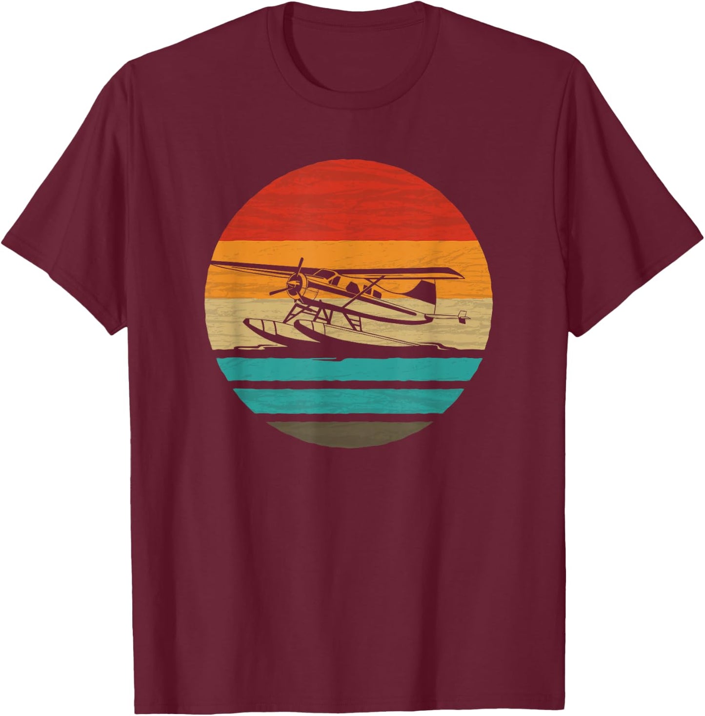 Seaplane Retro Style Vintage T-Shirt - T-Shirt | Maroon
