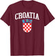 Hrvatska Croatian Croatia Flag Gift Croats T-Shirt - T-Shirt | Maroon