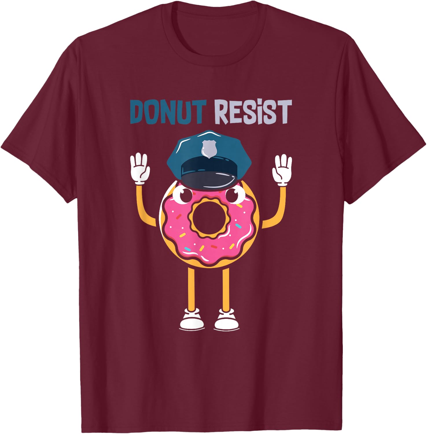 Donut Sprinkles Doughnut Fried Dough Sweet Snack Dessert T-Shirt - T-Shirt | Maroon